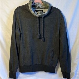 American Stitch Charcoal Hoodie with Camouflage Details